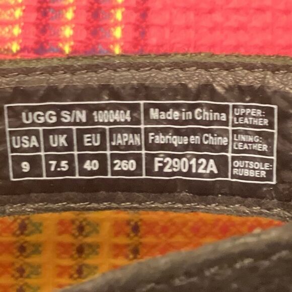 Ugg Black High Heeled Slip on Leather Sandals Braided Jute Covered Heels Sz 9 - Picture 13 of 16